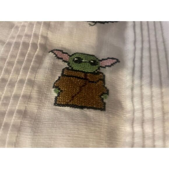 Boys Kids STAR WARS Collared Shirt SZ 10 Cubans Linen Embroidered So Cute - Picture 9 of 16